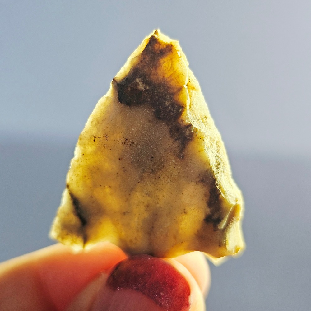 Ancient Authentic Chert Stone Arrowhead Notched Point Artifact Relic 1.25"